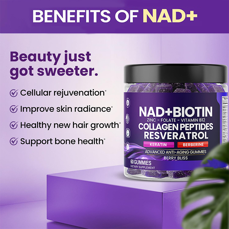 Hair Care Gummies - NAD+ Biotin Gummies with Vitamin D3