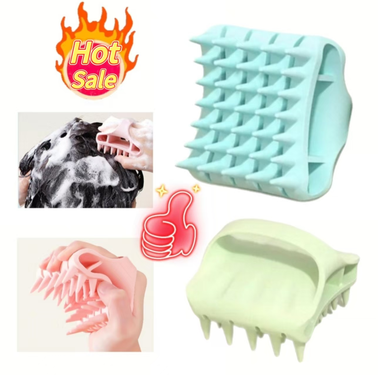 Hair Care Gummies - New silicone shampoo comb, scalp massage