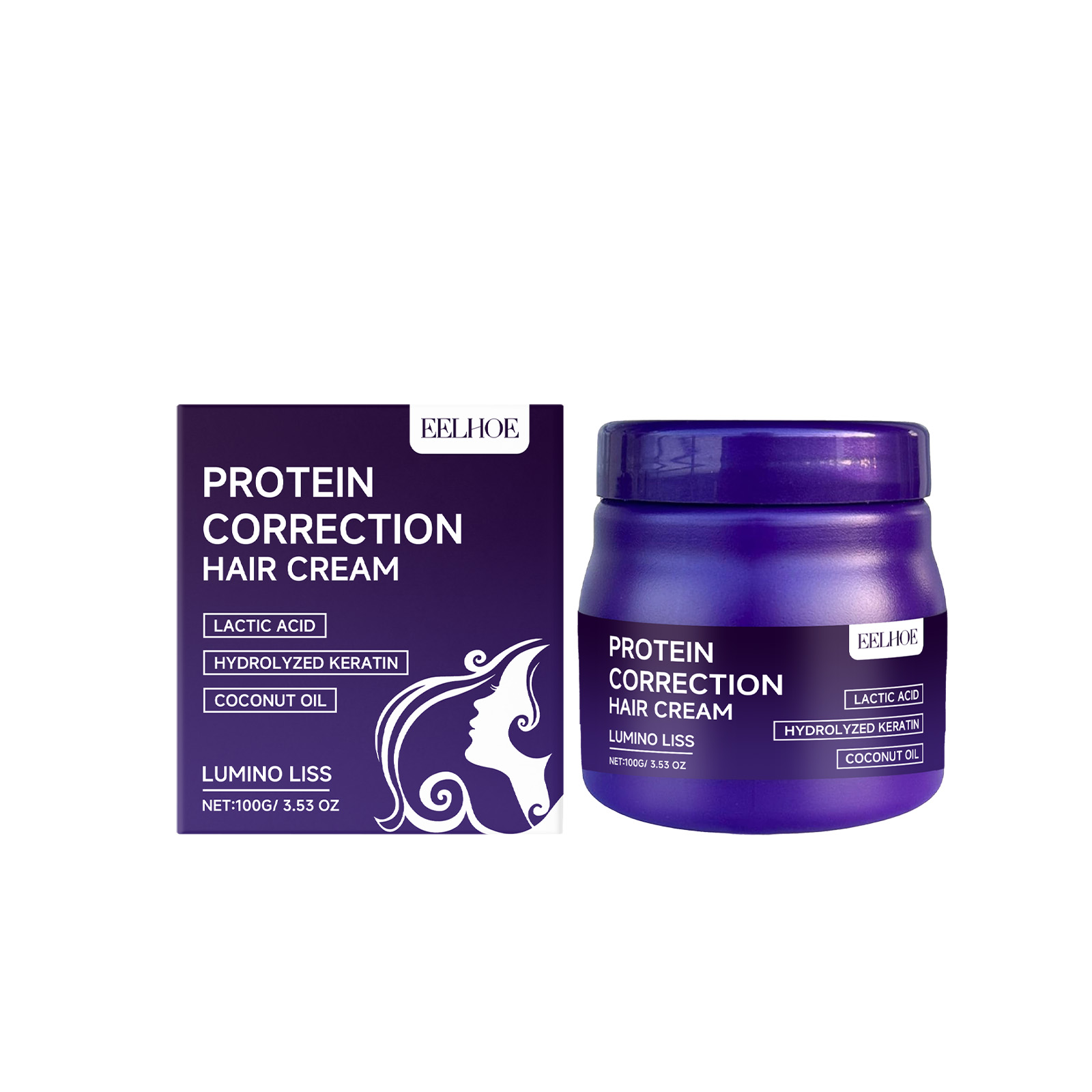 Hair Care Keratin Treatment - EELHOE Protein Hair Straightening Cream, No