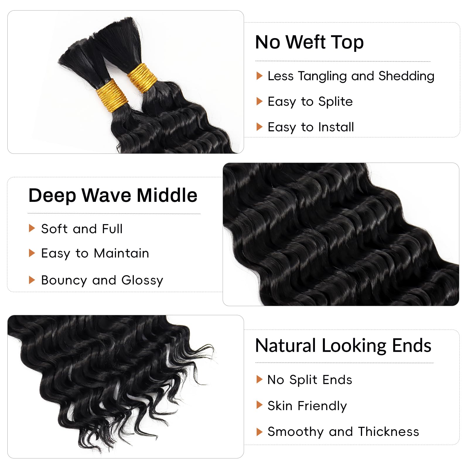 Deep Wave Bulk Hair for Braidi - Hair Care Wavy Hair recensione e prezzo