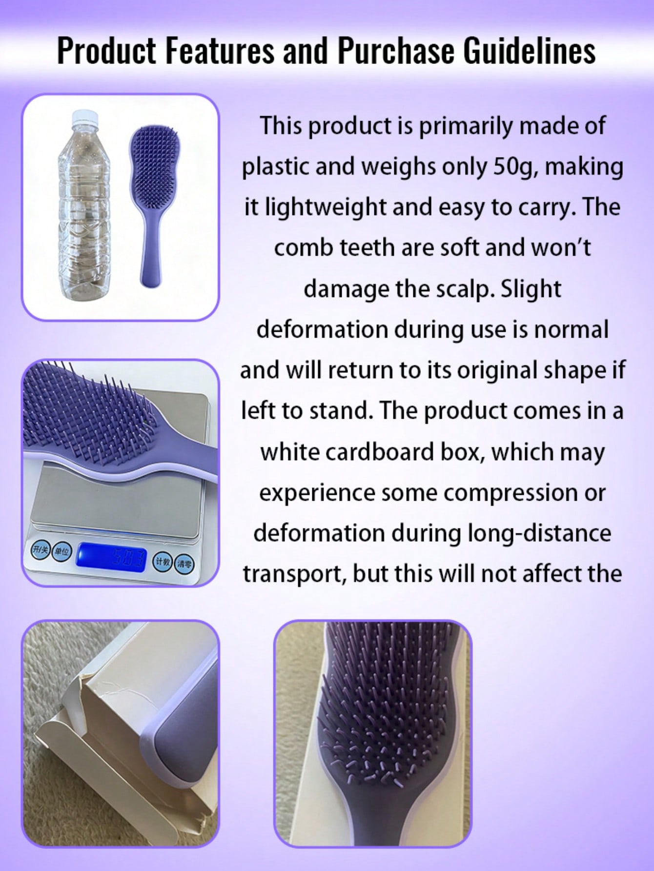 1pc Natural Smooth Hair Brush, - Hair Care For Curly Dry Hair recensione e prezzo