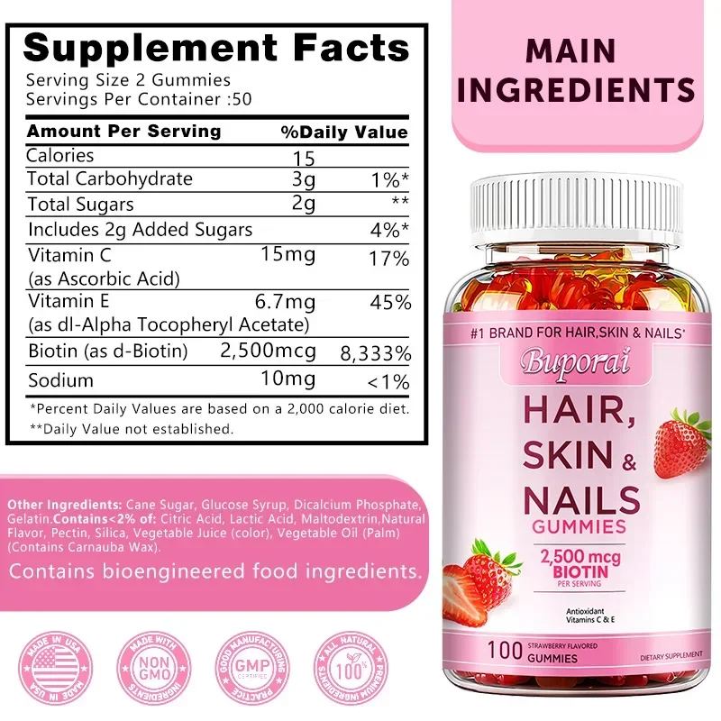 Hair, Skin and Nails Gummies - - Hair Care Gummies recensione e prezzo