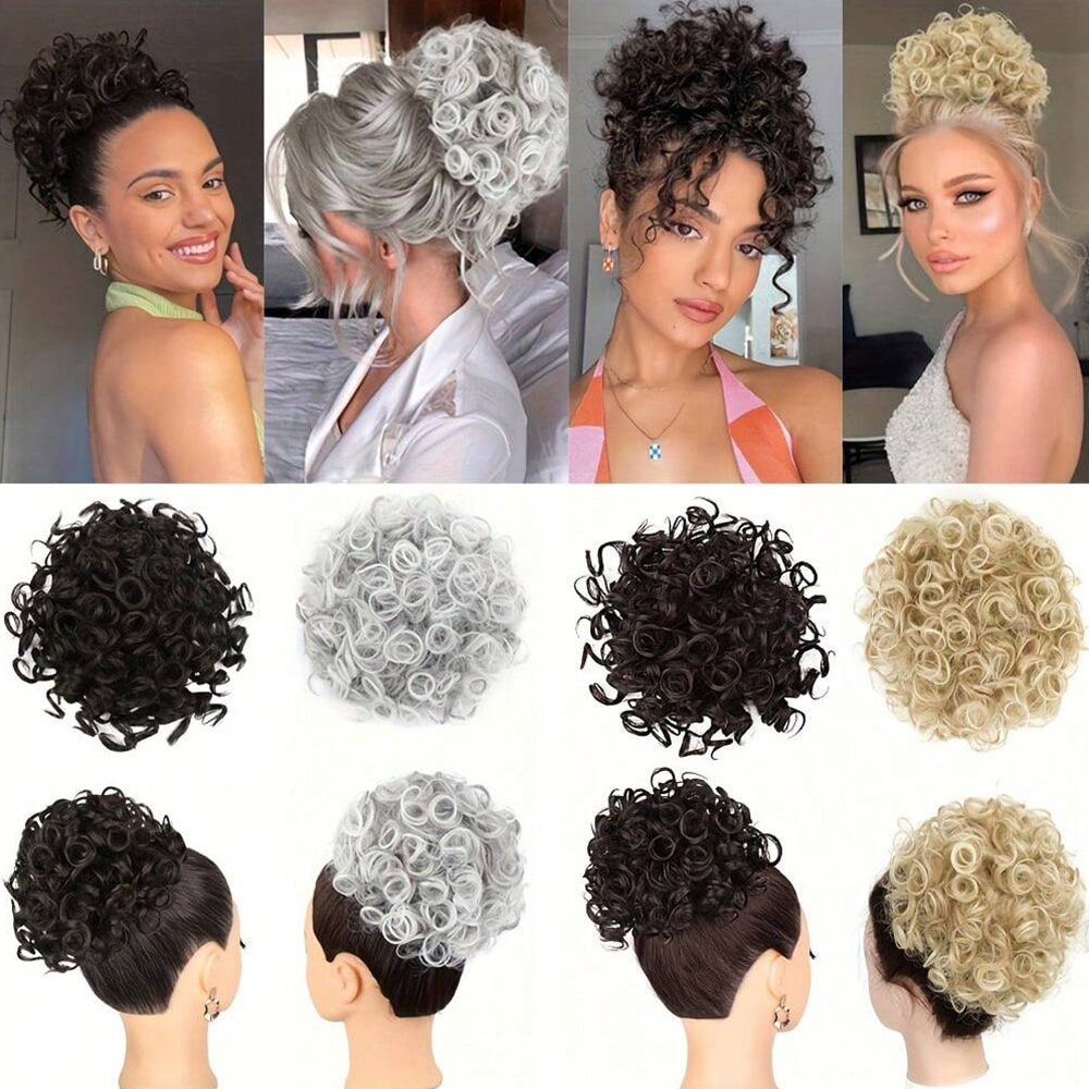 Messy Curly Hair Bun Ponytail  - Hair Care Wavy Hair recensione e prezzo