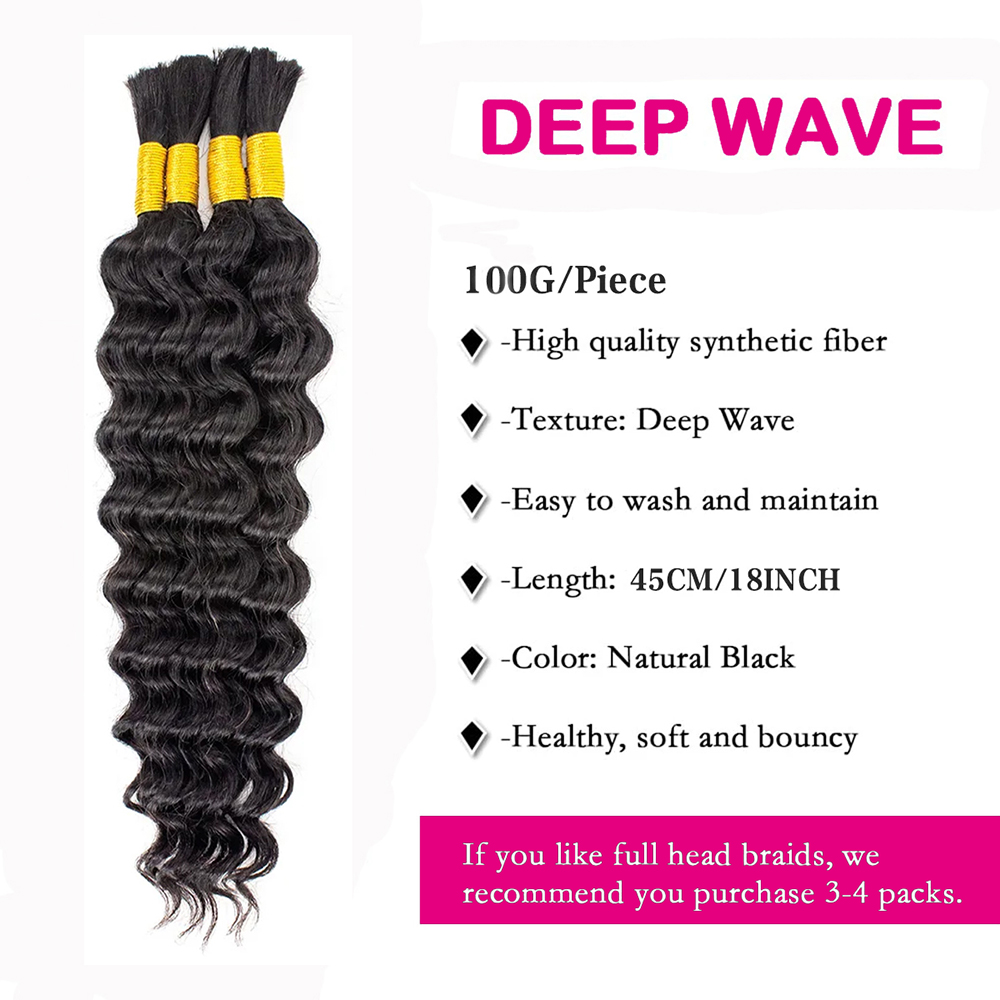 26 Inch Deep Wave Bulk Human H - Hair Care Formulation recensione e prezzo
