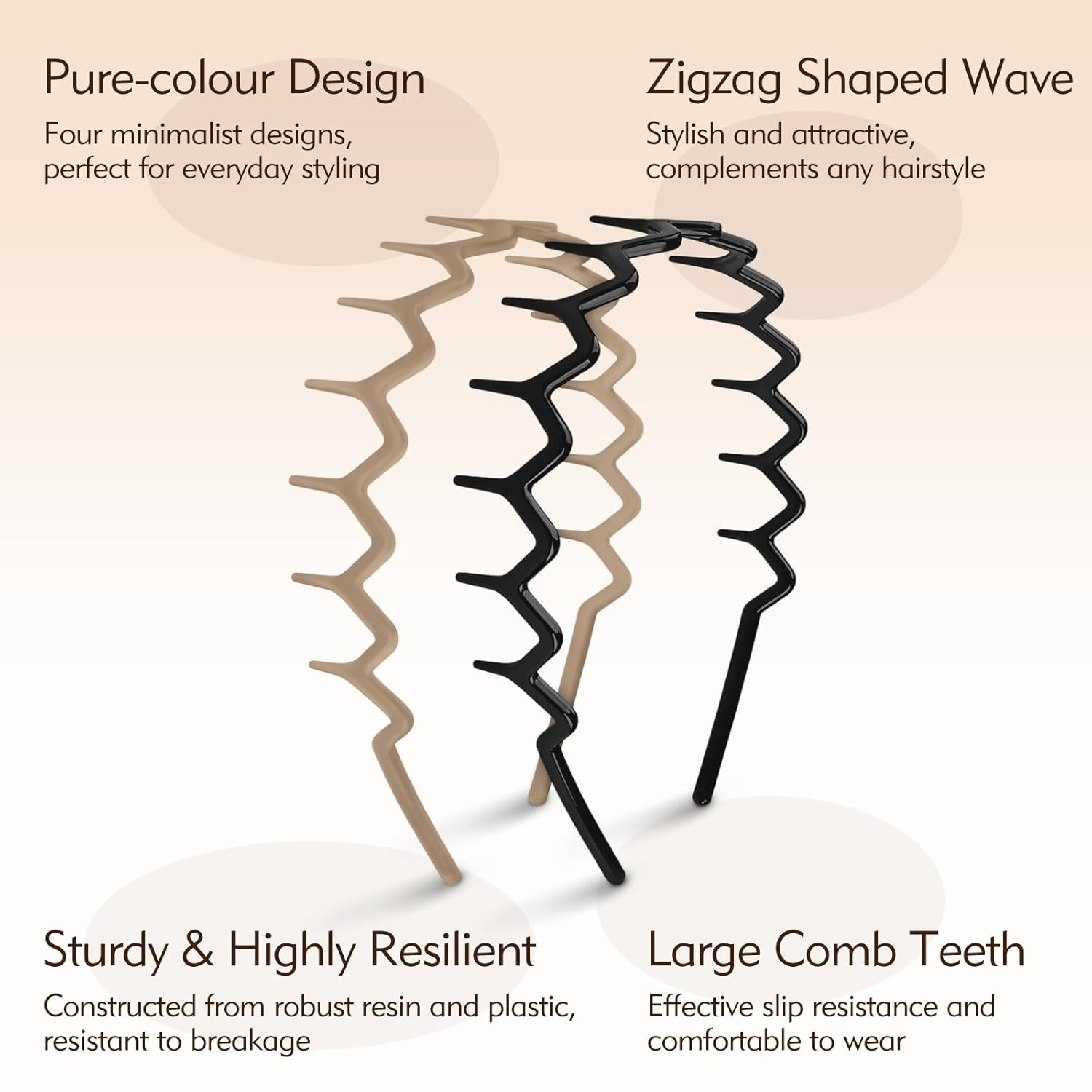 Zig Zag Headbands - 4Pcs Non S - Hair Care Wavy Hair recensione e prezzo